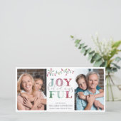 Kerst VREUGDEVOLLE FEESTDAGEN 3Foto's Waterverf Feestdagenkaart (Staand voorkant)