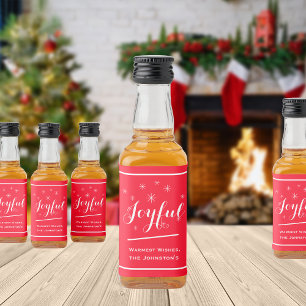Kerst Vreugdevolle Gifting Script Naam Schattige R Likeurfles Etiket