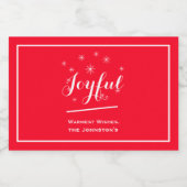 Kerst Vreugdevolle Gifting Script Naam Schattige R Likeurfles Etiket (Enkel label)