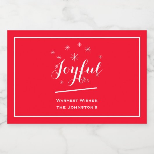 Kerst Vreugdevolle Gifting Script Naam Schattige R Likeurfles Etiket (Enkel label)