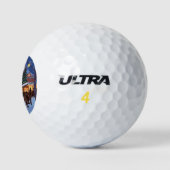 Kerst vreugdevolle vuurwerk viering kunst golfballen (Logo)