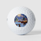 Kerst vreugdevolle vuurwerk viering kunst golfballen (Voorkant)