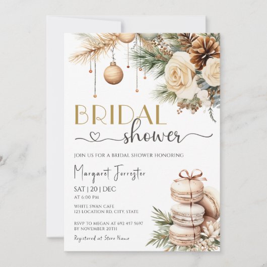 Kerst Vrijgezellenfeest Boho Chic Winter Bloemen Kaart (Voorkant)