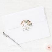 Kerst Vrijgezellenfeest Boho Chic Winter Bloemen Ronde Sticker (Envelop)