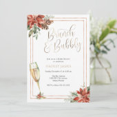 Kerst Vrijgezellenfeest Brunch en Bubble Kaart (Staand voorkant)