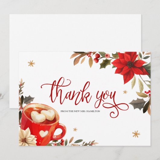 Kerst Vrijgezellenfeest dank u kaart (Voorkant / Achterkant)