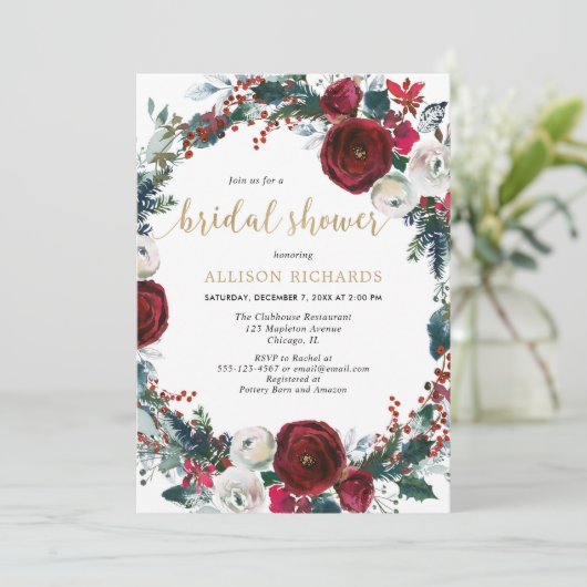 Kerst-vrijgezellenfeest met goudbruine bruine goud kaart (Staand voorkant)