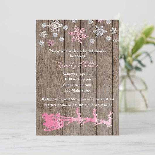 Kerst Vrijgezellenfeest Rustiek Uitnodiging (Staand voorkant)