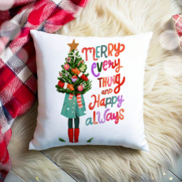 Kerst Vrolijk Alles Gelukkig Altijd Kerstboom Kussen