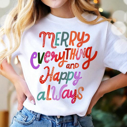 Kerst Vrolijk Alles Gelukkig Altijd Modern T-shirt