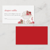 Kerst Vrolijk Baby shower Luier Raffle Kaart Plaatskaartje (Voorkant / Achterkant)