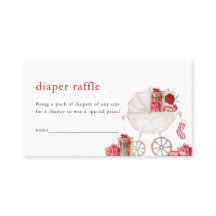 Kerst Vrolijk Baby shower Luier Raffle Kaart