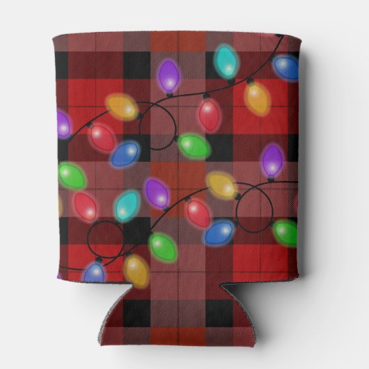 Kerst vrolijk en fel licht blikjeskoeler (Achterkant)