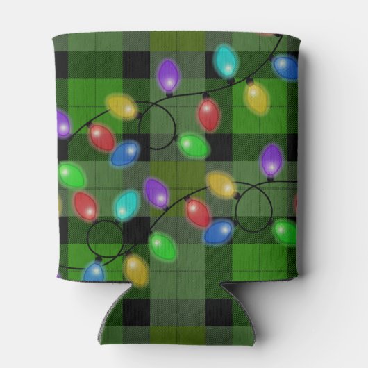 Kerst vrolijk en fel licht blikjeskoeler (Achterkant)