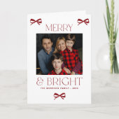 Kerst Vrolijk en Helder elegante familiefoto Feestdagen Kaart (Voorkant)