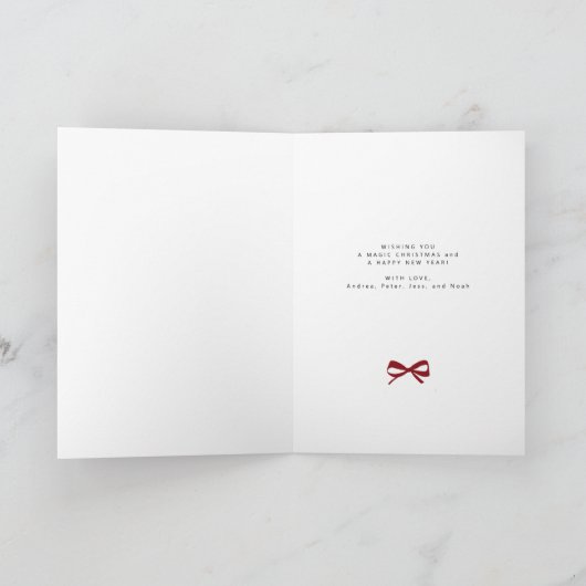 Kerst Vrolijk en Helder elegante familiefoto Feestdagen Kaart (Binnen)