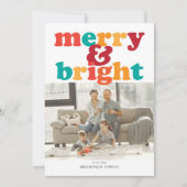 Kerst vrolijk en helder foto gepersonaliseerd feestdagenkaart (Voorkant)