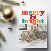 Kerst vrolijk en helder foto gepersonaliseerd feestdagenkaart