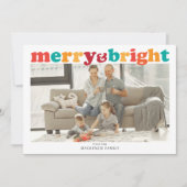 Kerst vrolijk en helder foto gepersonaliseerd feestdagenkaart (Voorkant)