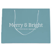 Kerst vrolijk en helder gepersonaliseerd groot cadeauzakje (Voorkant)