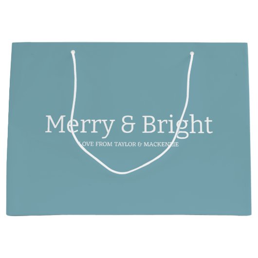 Kerst vrolijk en helder gepersonaliseerd groot cadeauzakje (Voorkant)