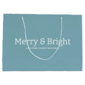 Kerst vrolijk en helder gepersonaliseerd groot cadeauzakje (Achterkant)