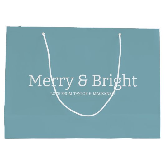 Kerst vrolijk en helder gepersonaliseerd groot cadeauzakje (Achterkant)