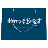 Kerst vrolijk en helder gepersonaliseerd groot cadeauzakje (Voorkant)