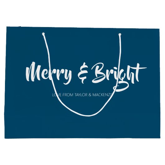 Kerst vrolijk en helder gepersonaliseerd groot cadeauzakje (Achterkant)