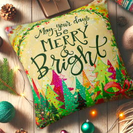Kerst Vrolijk en Helder Leuk Vakantie Inspiratie Kussen