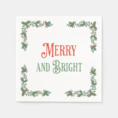 Kerst Vrolijk en helder modern pastel rood groen Servet (Voorkant)