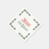 Kerst Vrolijk en helder modern pastel rood groen Servet (Hoek)