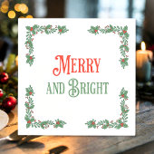 Kerst Vrolijk en helder modern pastel rood groen Servet