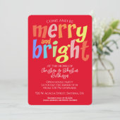 Kerst vrolijk en helder open huis feest kaart (Staand voorkant)