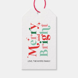 kerst vrolijk en helder roze rode cadeau cadeaulabel