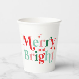 kerst vrolijk en helder roze rode moderne letterty papieren bekers