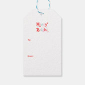 Kerst Vrolijk en helder roze rood Cadeaulabel (Achterkant)