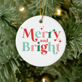 kerst vrolijk en helder roze rood keramisch ornament