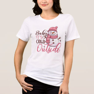Kerst, vrolijk en helder, vrolijk, modern, retro t Tri-Blend shirt