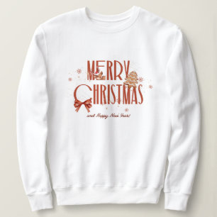 Kerst, vrolijk en helder, vrolijk, modern, retro t trui