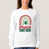 Kerst, vrolijk en helder, vrolijk, modern, retro t trui (Voorkant)