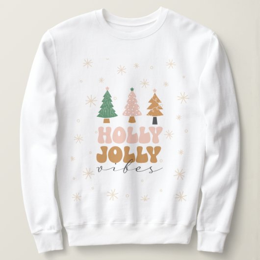 Kerst, vrolijk en helder, vrolijk, modern, retro t trui (Design voorkant)