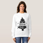 Kerst, vrolijk en helder, vrolijk, modern, retro t trui (Voorkant volledig)