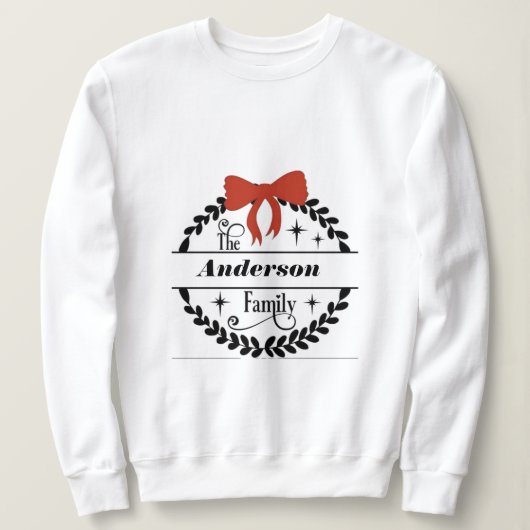 Kerst, vrolijk en helder, vrolijk, modern, retro t trui (Design voorkant)
