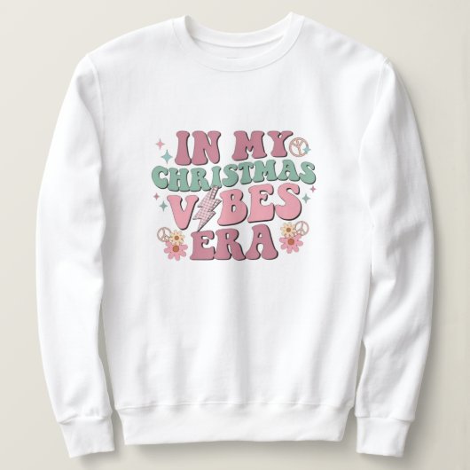 Kerst, vrolijk en helder, vrolijk, modern, retro t trui (Design voorkant)