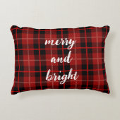 Kerst vrolijk en heldere geblokte plaid accent kussen (Voorkant)