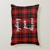 Kerst vrolijk en heldere geblokte plaid accent kussen (Voorkant(Verticaal))