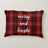 Kerst vrolijk en heldere geblokte plaid accent kussen (Achterkant)