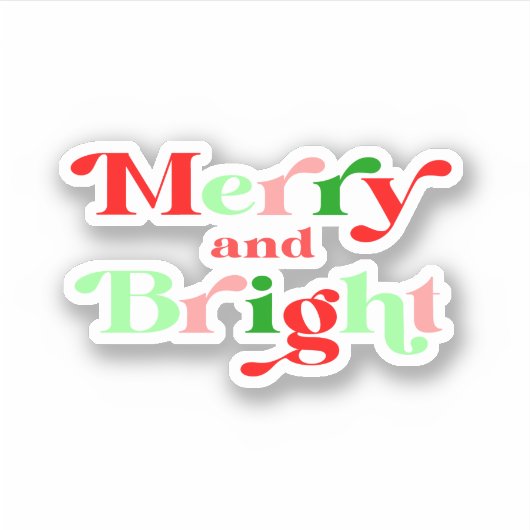 Kerst vrolijk en heldere xmas Sticker (Voorkant)
