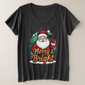 Kerst - "Vrolijk en stralend kerstman" Grote Maat T-shirt (Design voorkant)